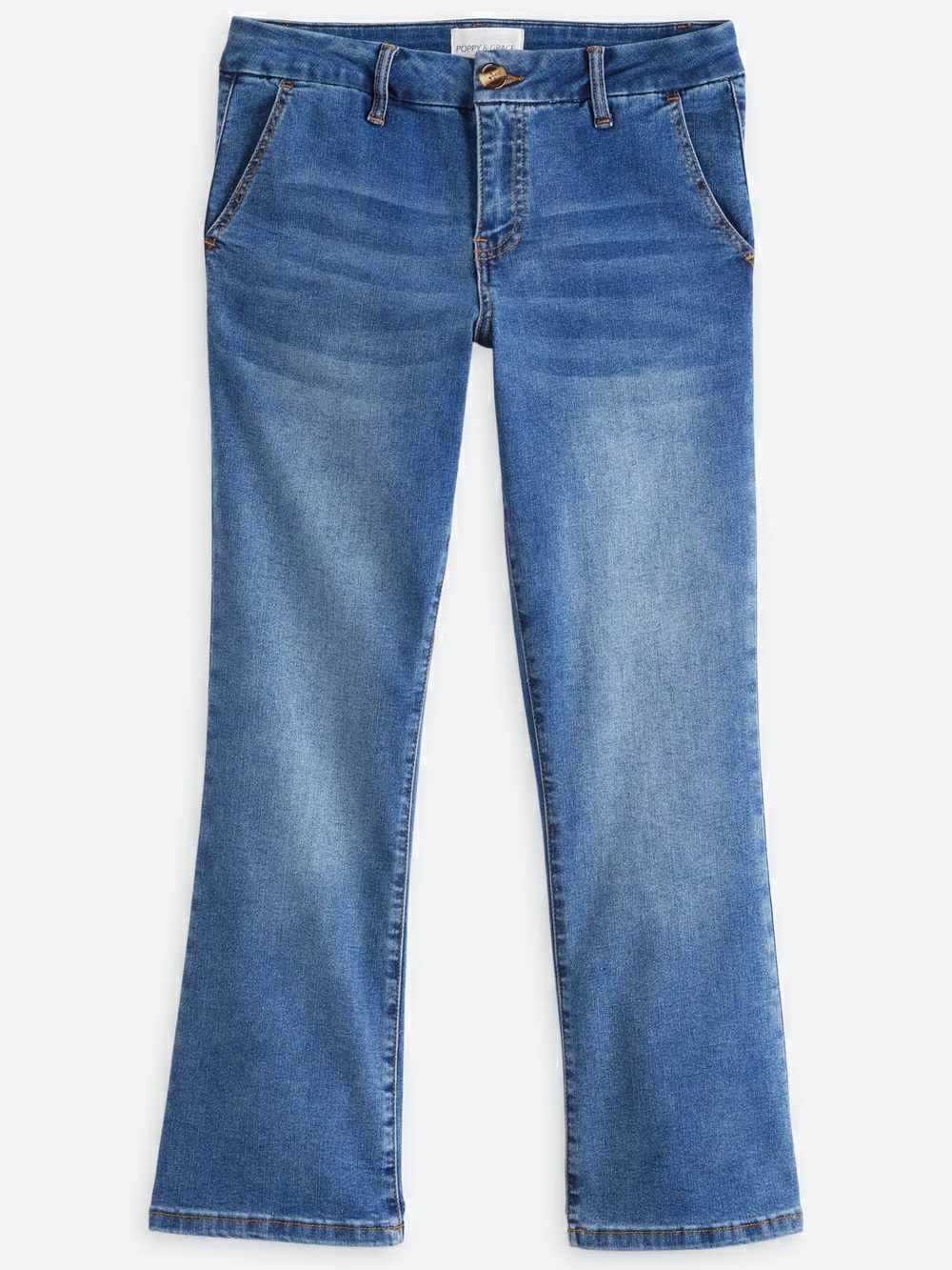 POPPY & GRACE Trouser Pocket Cropped Kick Flare Jeans